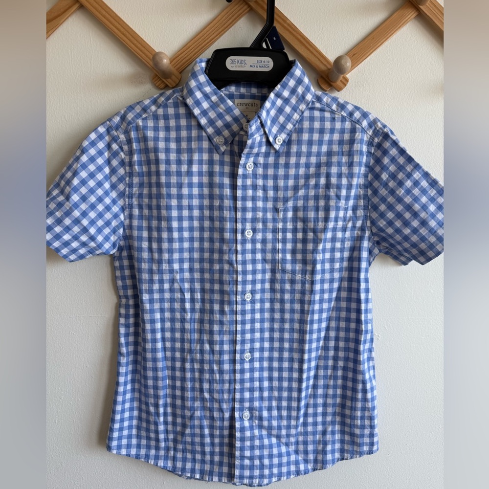 Crewcuts Gingham Button Down Polo Shirt